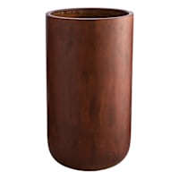 Teak Brown Tall Outdoor Planter, Small