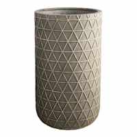 Patterned Tall Grey Outdoor Planter, Large