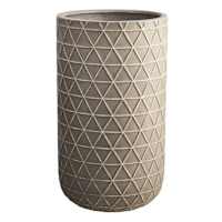 Grey Patterned Tall Outdoor Planter, Small