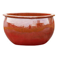 Red Reactive Glaze Outdoor Planter, Large