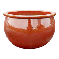 Red Reactive Glaze Outdoor Planter, Small