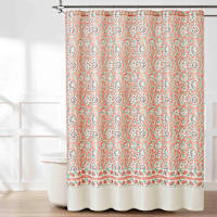 Honeybloom Folk Floral with Border Print Single Shower Curtain, 72"