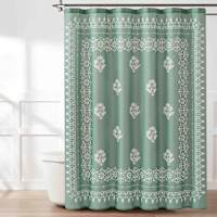 Honeybloom Green Floral Bandana Print Single Shower Curtain, 72"