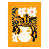 White Flowers in Vase Canvas Wall Art, 12x16