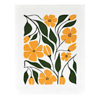 Yellow Flowers Canvas Wall Art, 12x16