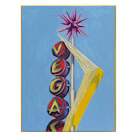 Framed Neon Acrylic Vegas Sign Canvas Wall Art, 18x24