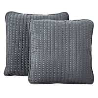 Honeybloom 2-Pack Dark Grey Washed Microfiber Pillows, 18"