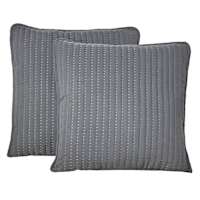 Honeybloom 2-Pack Dark Grey Washed Microfiber Throw Pillows, 24"