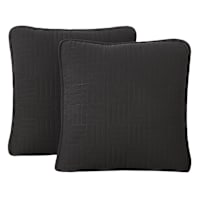 Crosby St. 2-Pack Black Washed Microfiber Throw Pillows, 18"