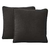 Crosby St. 2-Pack Black Blue Washed Microfiber Pillows, 24"