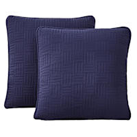 Crosby St. 2-Pack Navy Blue Washed Microfiber Throw Pillows, 24"