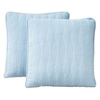 Providence 2-Pack Light Blue Embroidered Washed Microfiber Throw Pillows, 18"