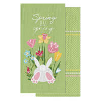 Homespun Easter Set of 2 Spring Has Sprung Kitchen Towels