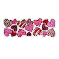 Semi-Beaded Tossed Heart Table Runner, 36x13