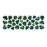 Semi-Beaded Tossed Clovers Table Runner, 36x13