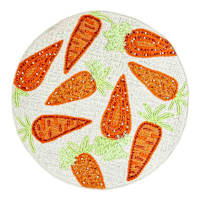 Homespun Easter Semi-Beaded Tossed Carrots Placemat, 14"