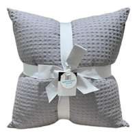 Crosby St. 2-Pack Grey Waffle Throw Pillows, 18"