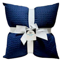 Crosby St. 2-Pack Navy Blue Waffle Pillows, 18"