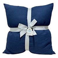 Crosby St. 2-Pack Navy Blue Waffle Pillows, 24"