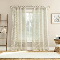 Wiley Taupe Sheer Grommet Single Curtain Panel, 50x84