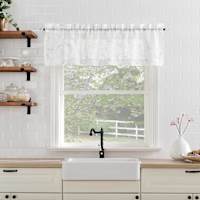 Tillie White Small Tiered Window Curtain Panel, 54x36