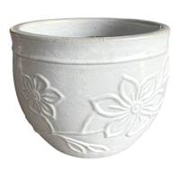 White Flora Outdoor Planter, Medium
