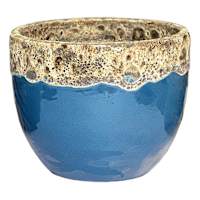 Blue Kalia Ceramic Outdoor Planter, Medium