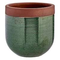 Honeybloom Green Calista Ceramic Outdoor Planter, Large