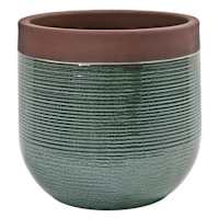 Honeybloom Green Calista Ceramic Outdoor Planter, Medium