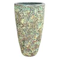 Halston Teal Ceramic Outdoor Planter, Medium