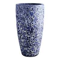 Halston Blue Ceramic Outdoor Planter, Medium