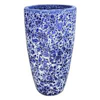 Halston Blue Ceramic Outdoor Planter, Small