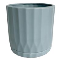 Indoor Blue Ribbed Planter, 6"