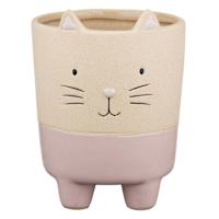 Indoor Mini Pink Cat Planter, 4"