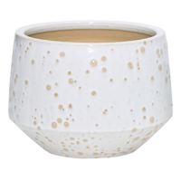 Indoor White Lava Reactive Ceramic Planter, Small
