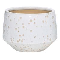Indoor White Lava Reactive Ceramic Planter, Large