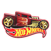 Hot Wheels Red Truck High Gloss Die Cut Emb Tin Sign