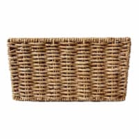 Vanilla Wicker Rectangle Storage Basket, Medium