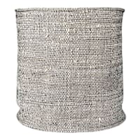 Black & White Round Fabric Storage Basket