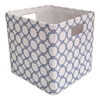 Blue Circle Printed Fabric Modular Storage Cube, 10.5"