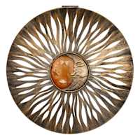 Solar Metal Sun Face Outdoor Wall Decor, 23"