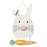 Homespun Easter Hanging Metal Easter Bunny Sign, 15"