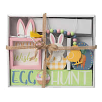 Homespun Easter 4-Piece Wooden Table Sign Set