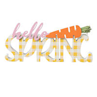 Homespun Easter Hello Spring Wooden Cutout Sign, 11"