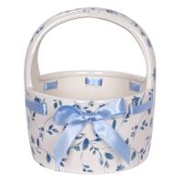 Providence Blue & White Floral Ceramic Basket, 6"