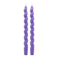 2-Pack Purple Twisted Taper Candles, 10"