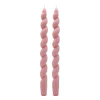 2-Pack Pink Twisted Taper Candles, 10"
