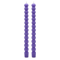 2-Pack Purple Bubble Taper Candles, 10"
