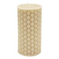 Beige Weave Pillar Candle, 3x6