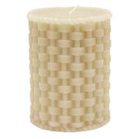 Beige Weave Pillar Candle, 3x4